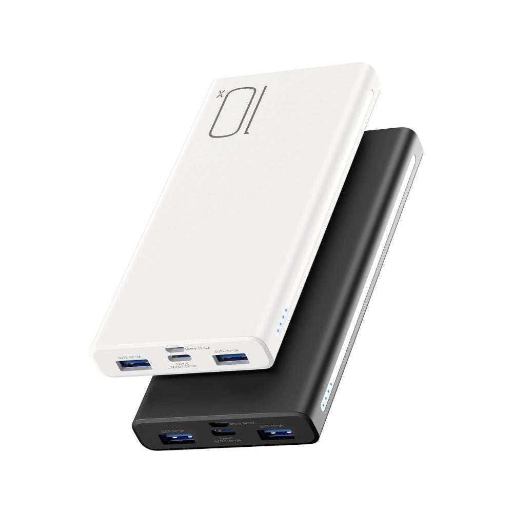 Alfox 10000mAh 15W Power Bank with USB-C Charging 5V 3A, 2 Pcs