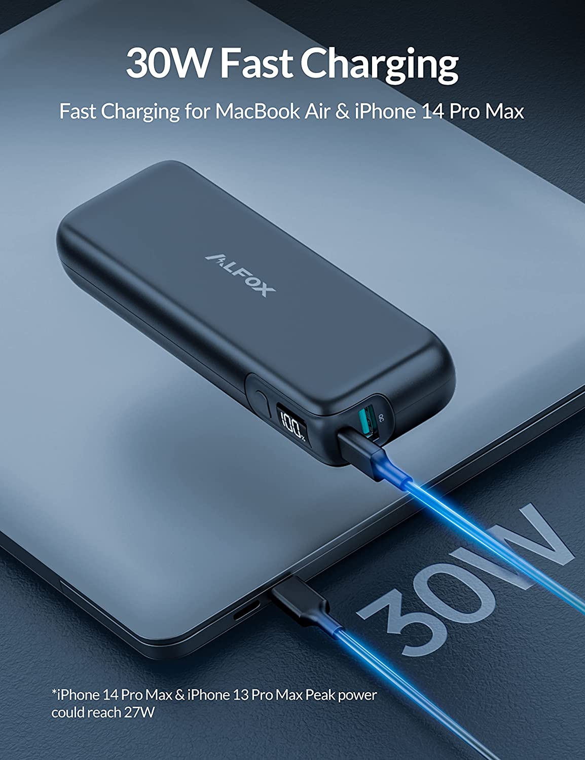 Alfox PB006 15000mAh 30W Fast Charging Power Bank