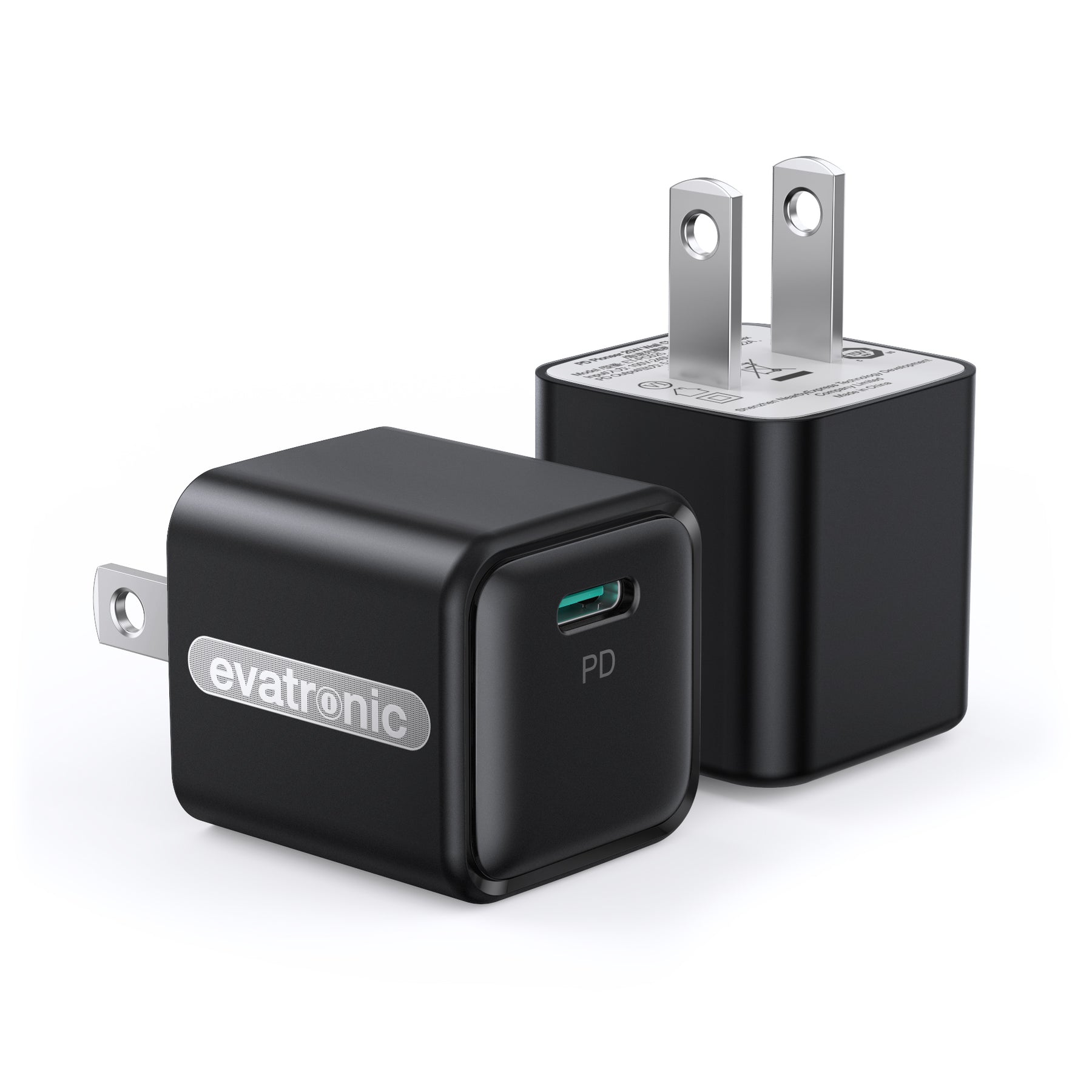 Evatronic 2-Pack 20W USB C Power Delivery Wall Charger PC025