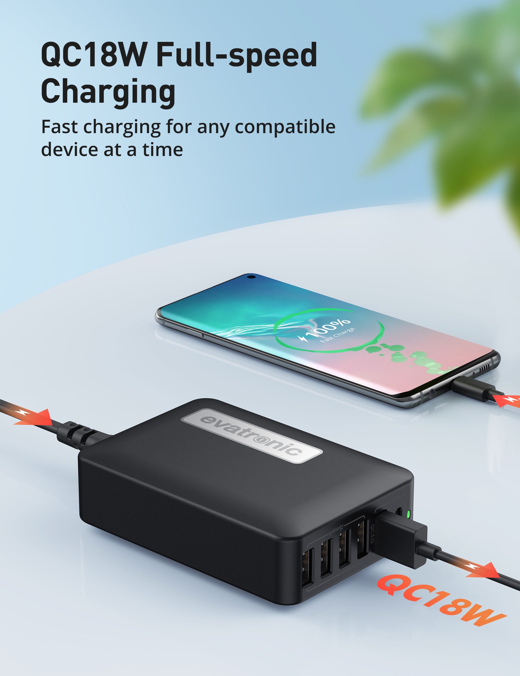 Evatronic PC014 PD 3.0 60W 6-Port Desktop Charger