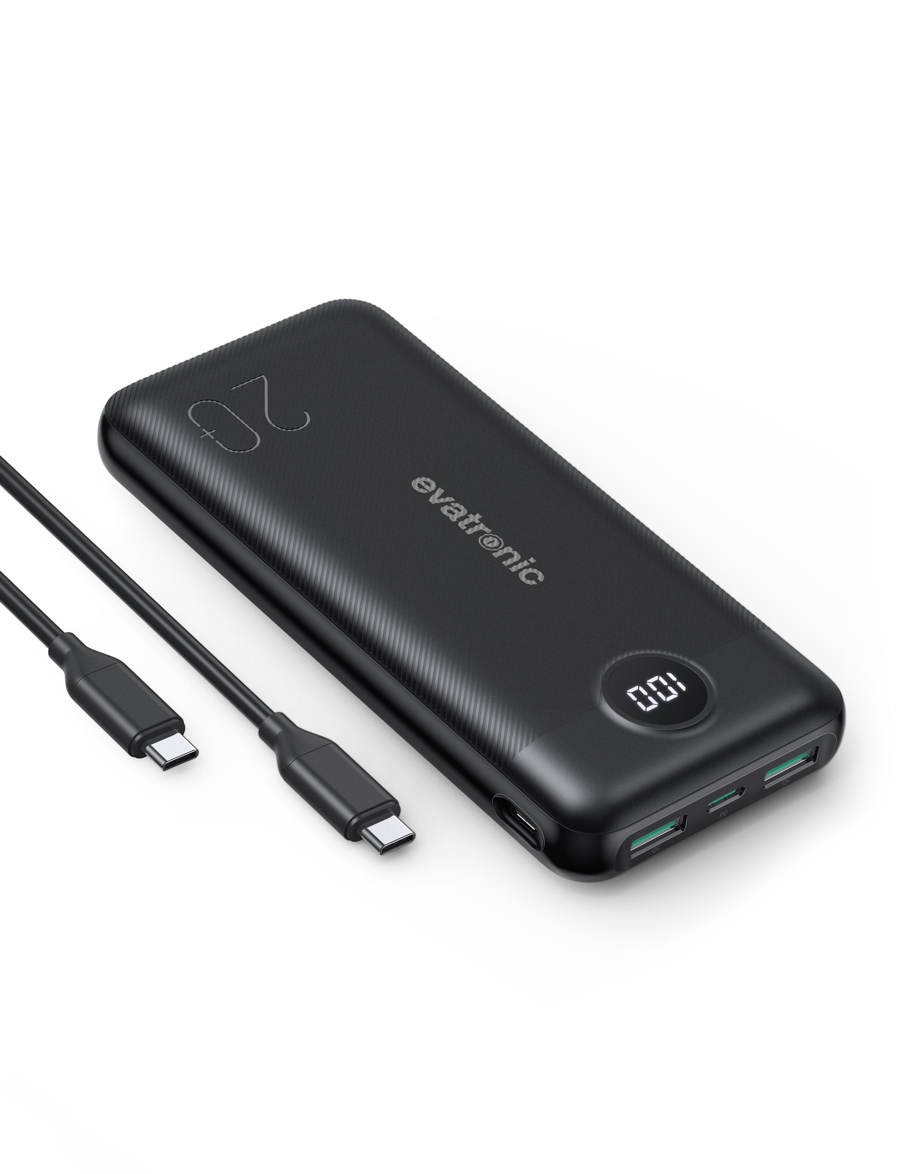 Evatronic 20000mAh PD 20W 3-Port USB C Power Bank PB012