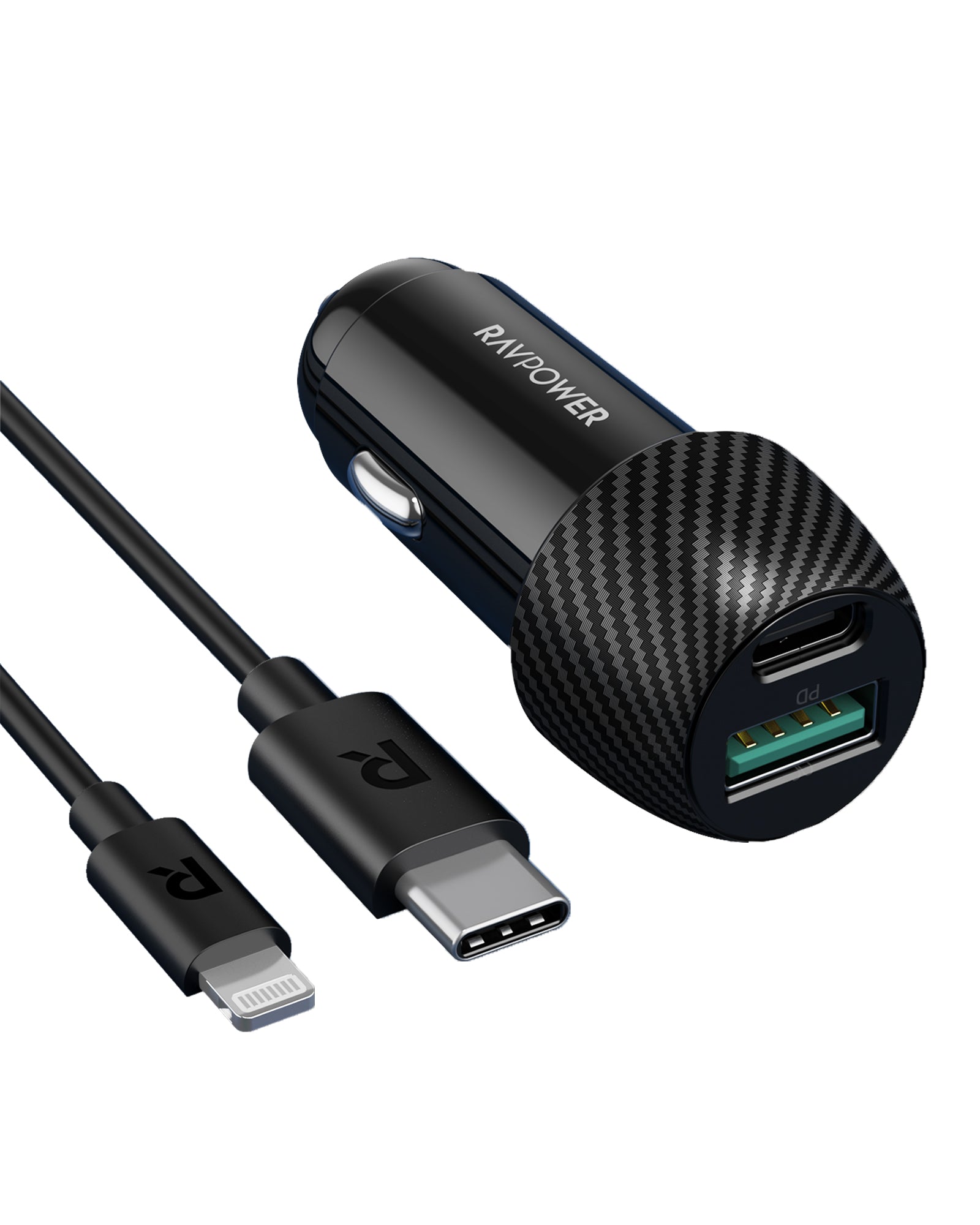 USB-C Car Charger (Dual Port USB-C/USB)