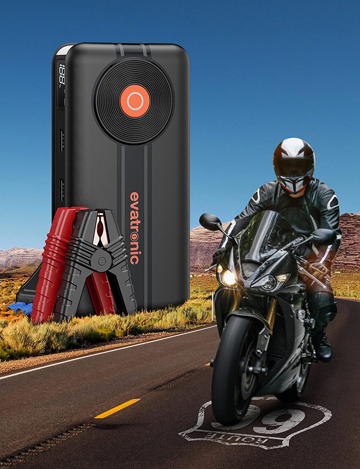 Evatronic Jump Starter 2000A Peak Car Jump Starter, 11300mAh Portable Battery Booster