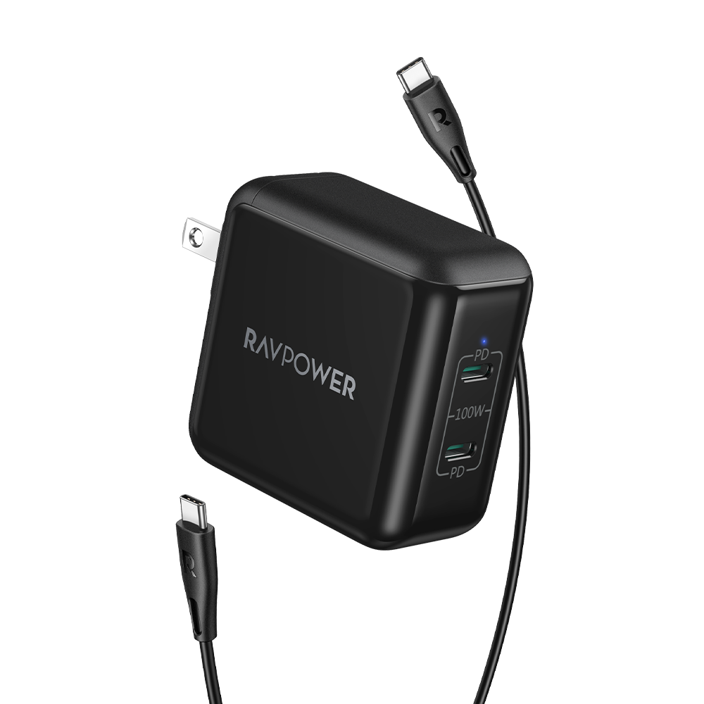 RAVPower 100W GaN II Generation 2 DUO USB-C Ports PD Series Wall Charger 2024