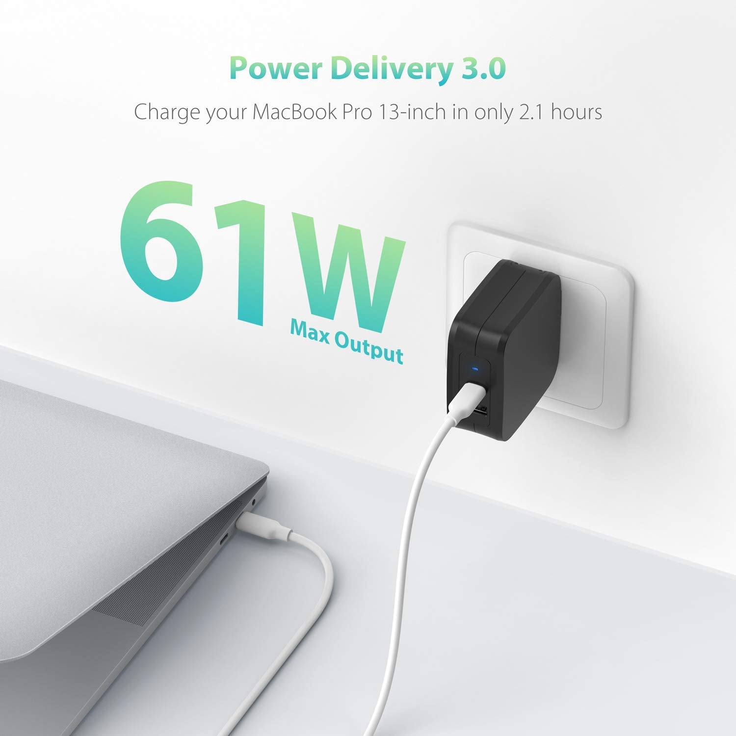 iPhone12 PD Pioneer 61W 2-Port USB C Wall Charger-RAVPower