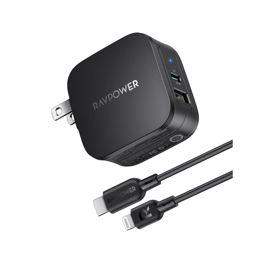 pålægge dæmning politi RAVPower PD 30W 2-Port USB C Fast Charger