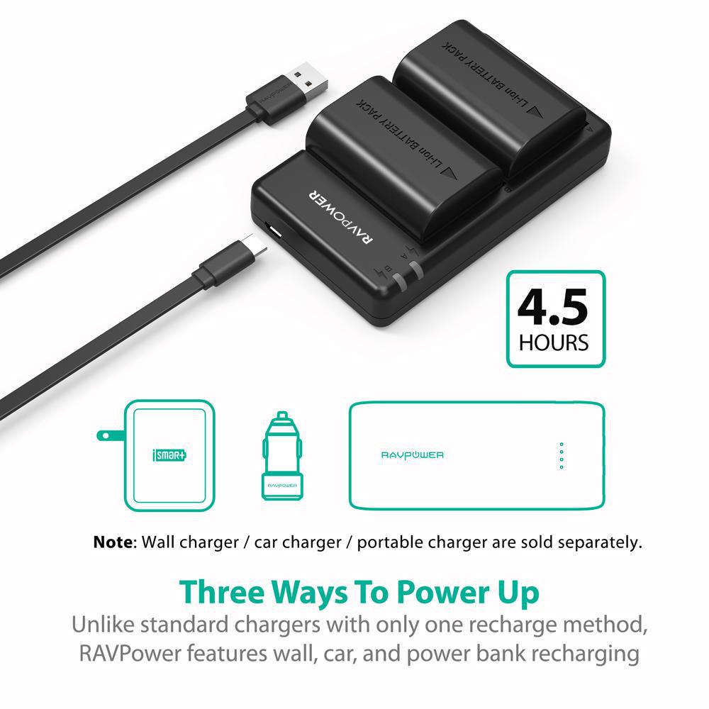 LP-E6 LP E6N Rechargeable Battery Charger Set-RAVPower