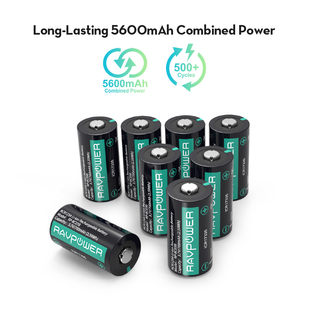 CR123A Rechargeable Battery With a USB Cable-RAVPower