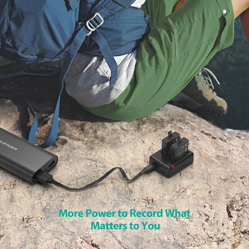 RAVPower RP-PB074 2-Pack Battery & Charger For GoPro HERO7 HERO6 HERO5 PB59