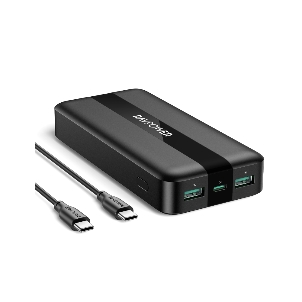 Portable Charger 20000mAh, USB C Super Fast Charging PD3.0 20w Power Bank-RAVPower