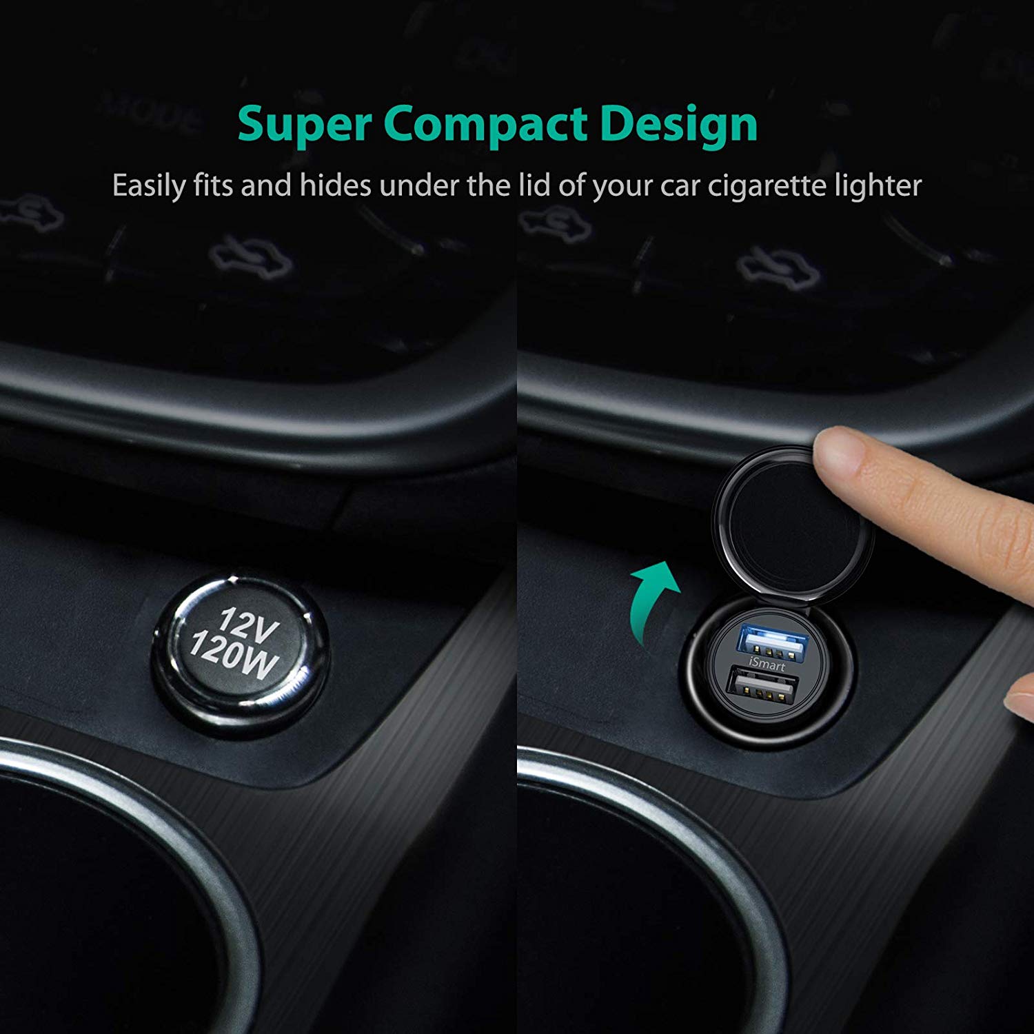 24W 4.8A Mini Dual USB Car Adapter 2-Port Car Charger-RAVPower