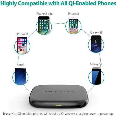 Fast Wireless Charger Qi-Certified 10W Charging Stand-RAVPower