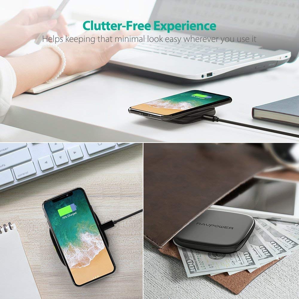 Fast Wireless Charger Qi-Certified 10W Charging Stand-RAVPower