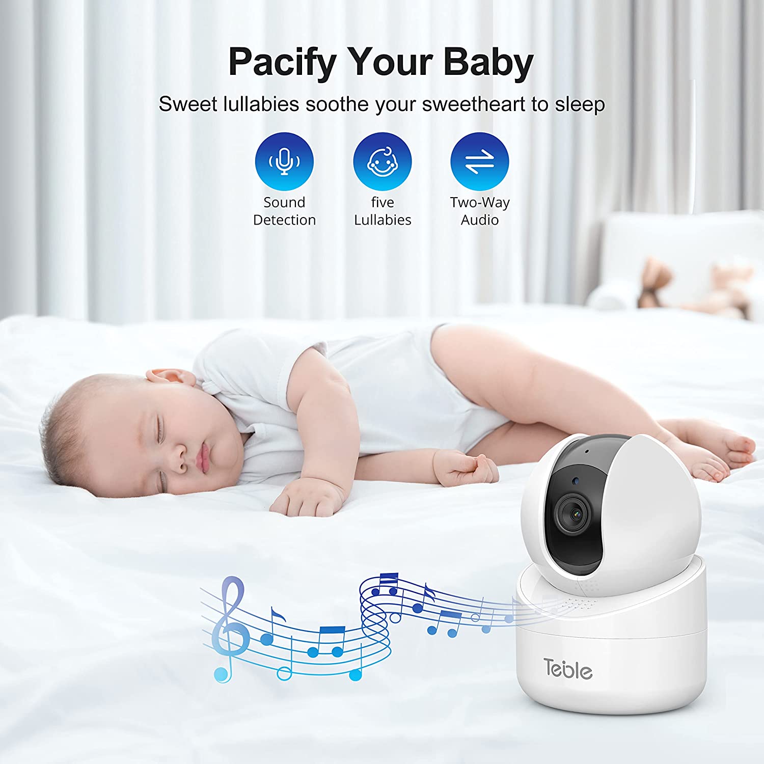 Baby Monitor with Camera and Audio, No WiFi with 720P HD Display Night Vision