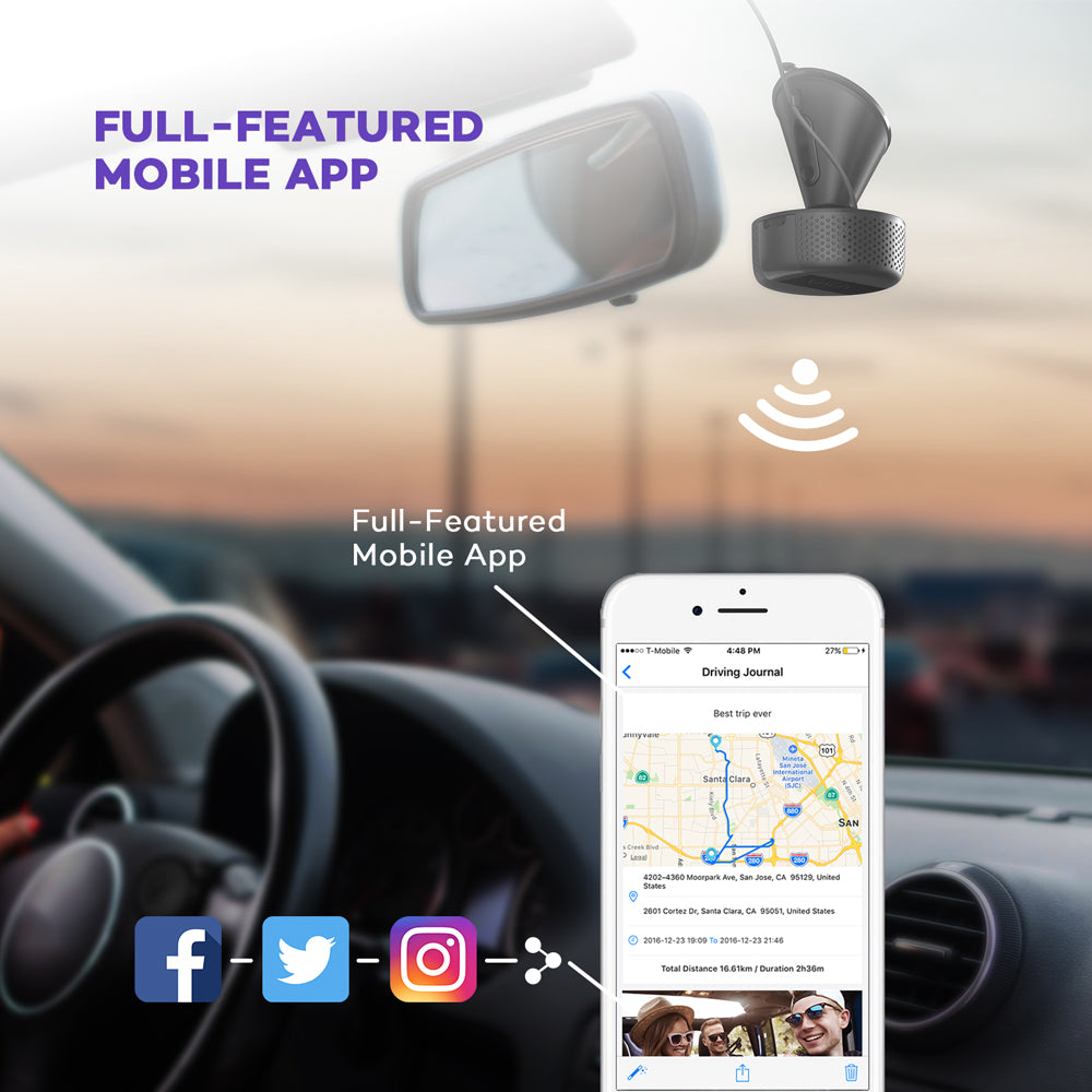 VAVA 1080P Dash Cam Wireless Connection WiFi