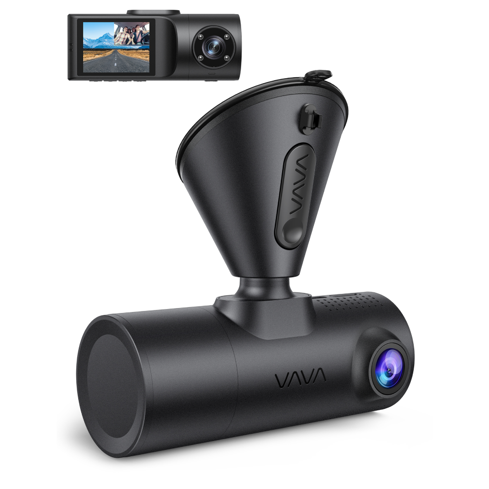 VAVA 2K Dual Dash Cam with Car Charger