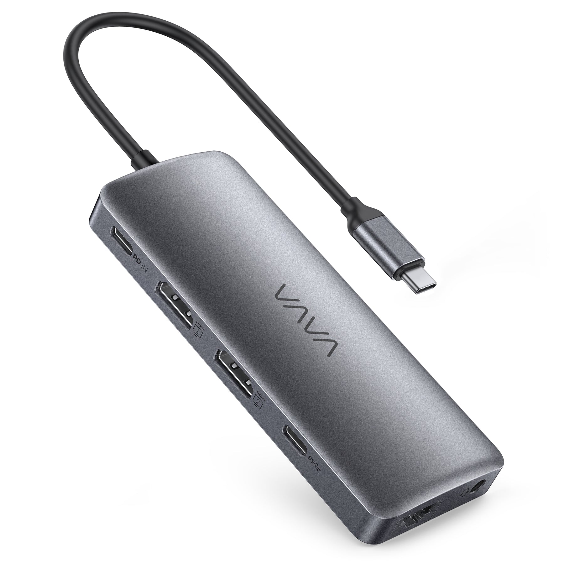 VAVA USB C Hub, 11-in-1 Docking Station with Dual 4K HDMI, 4 USB Ports, 100W PD Charging-RAVPower