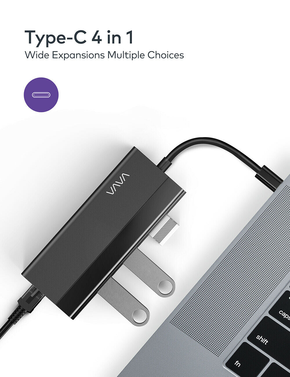 VAVA USB C 4-in-1 USB Hub Adapter