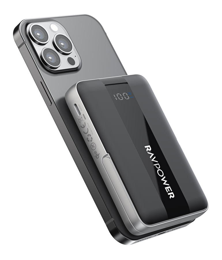 RAVPower RP-PB1217 10000mAh 20W Wired & Wireless Magnetic Power Bank Built-in Foldable Kickstand