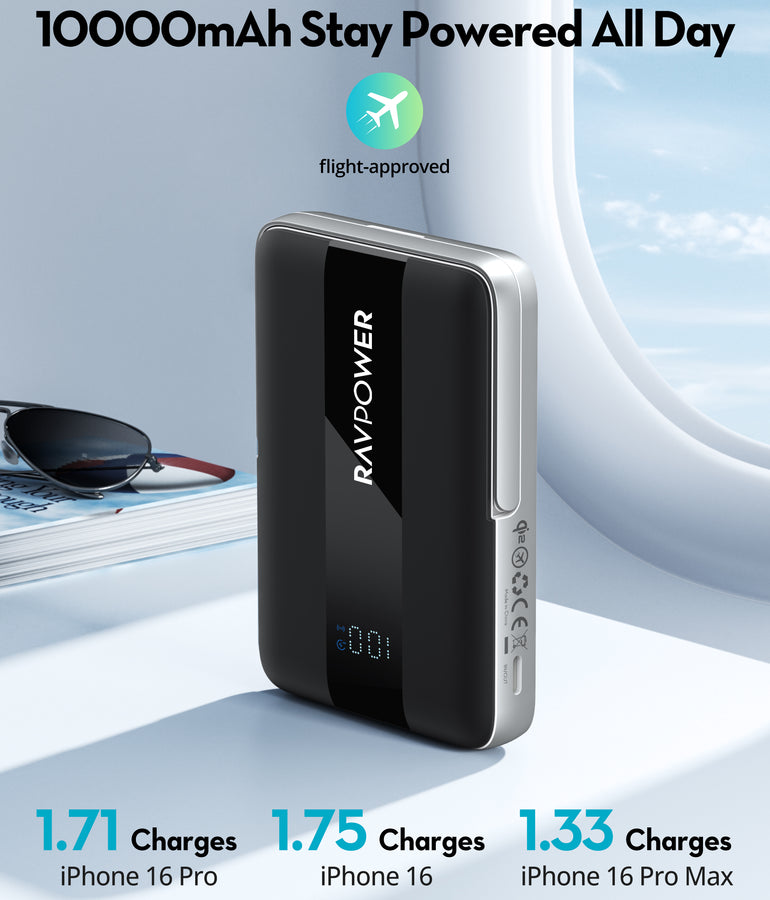 RAVPower RP-PB1217 10000mAh 20W Wired & Wireless Magnetic Power Bank Built-in Foldable Kickstand
