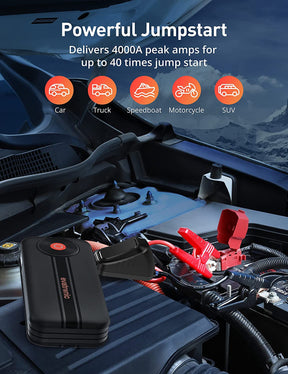 Evatronic Jump Starter 4000A Peak Car Jump Starter, 20,000mAh Portable Battery