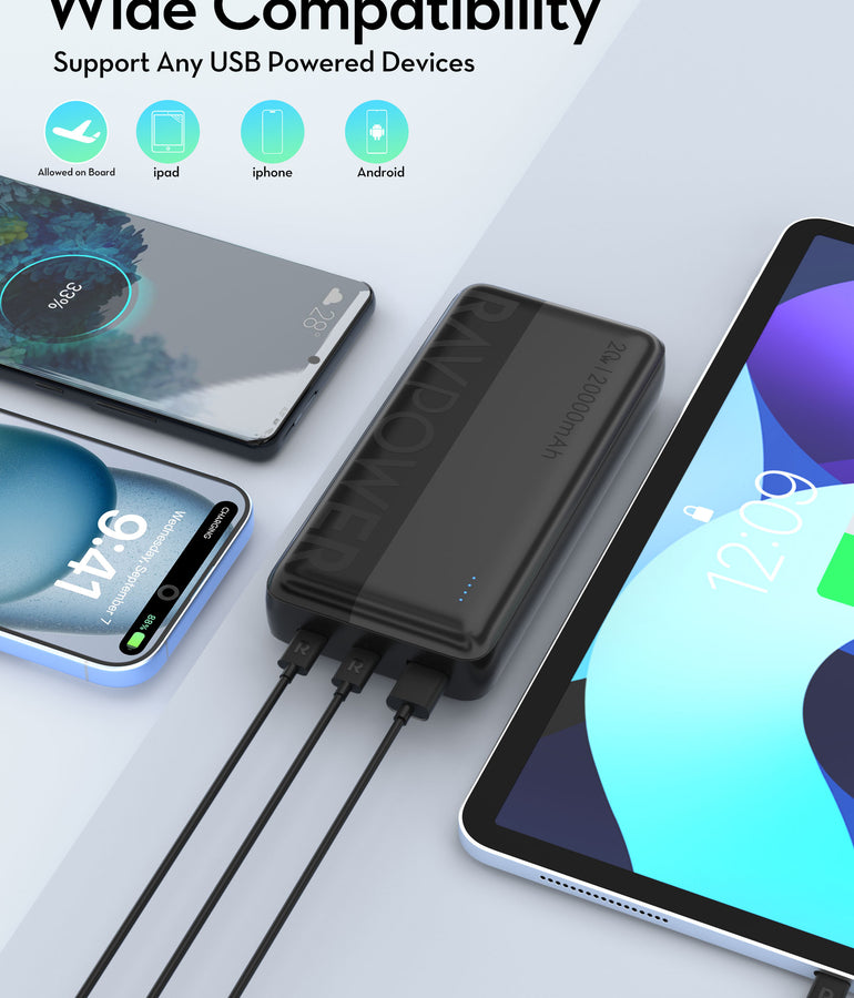 RAVPower RP-PB1229 PD Pioneer 20000mAh 20W Power Bank Black