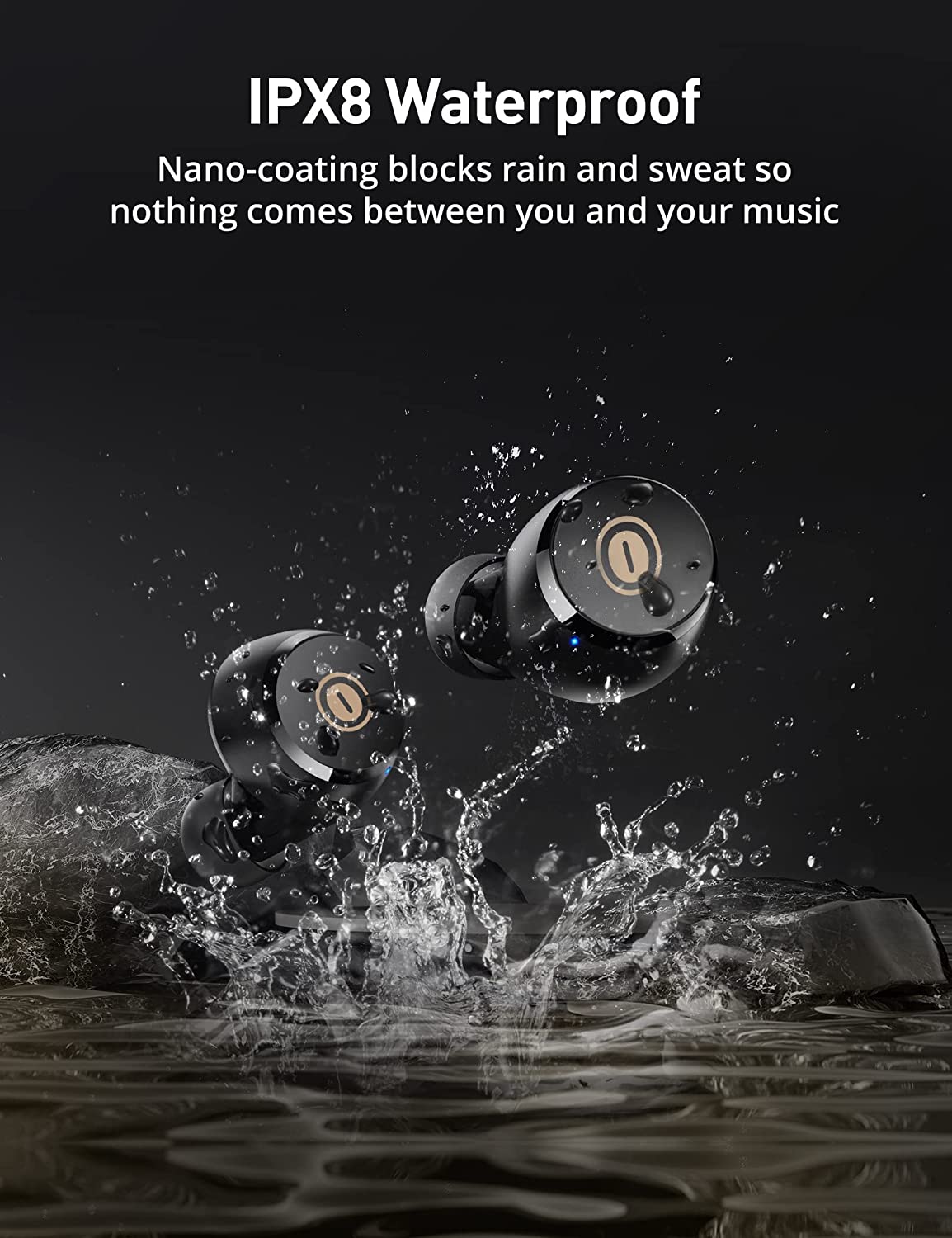 Evatronic Bluetooth Earbuds, Wireless Earbuds Qualcomm aptX Lightweight Mini Earphones, IPX8 Waterproof