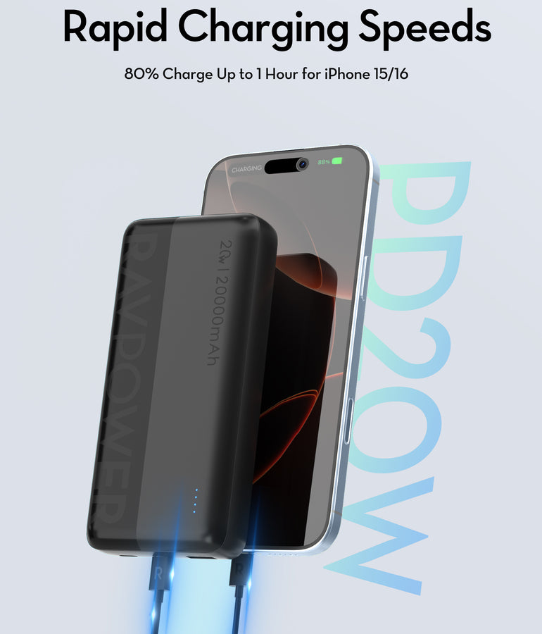 RAVPower RP-PB1229 PD Pioneer 20000mAh 20W Power Bank Black