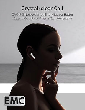 Evatronic Active Noise Cancelling Earbuds, True Wireless Earbuds IPX5 Waterproof 36 Hours Rich Bass, aptX Superior Sound Qualcomn QCC 3040, CVC 8.0 Noise-Cancelling Mics for Calls