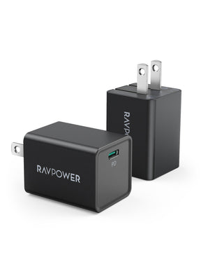 USB-C Charger, RAVPower 2-Pack 30W Power Delivery Wall Charging Adapter [GaN Tech]