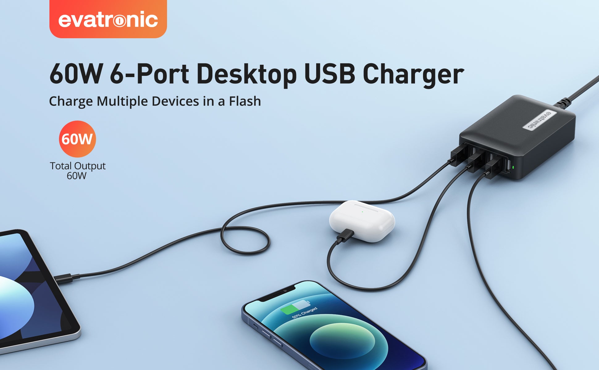  6-Port Desktop USB Charger