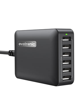 Evatronic PC013 60W 12A 6-Port USB Charger Block