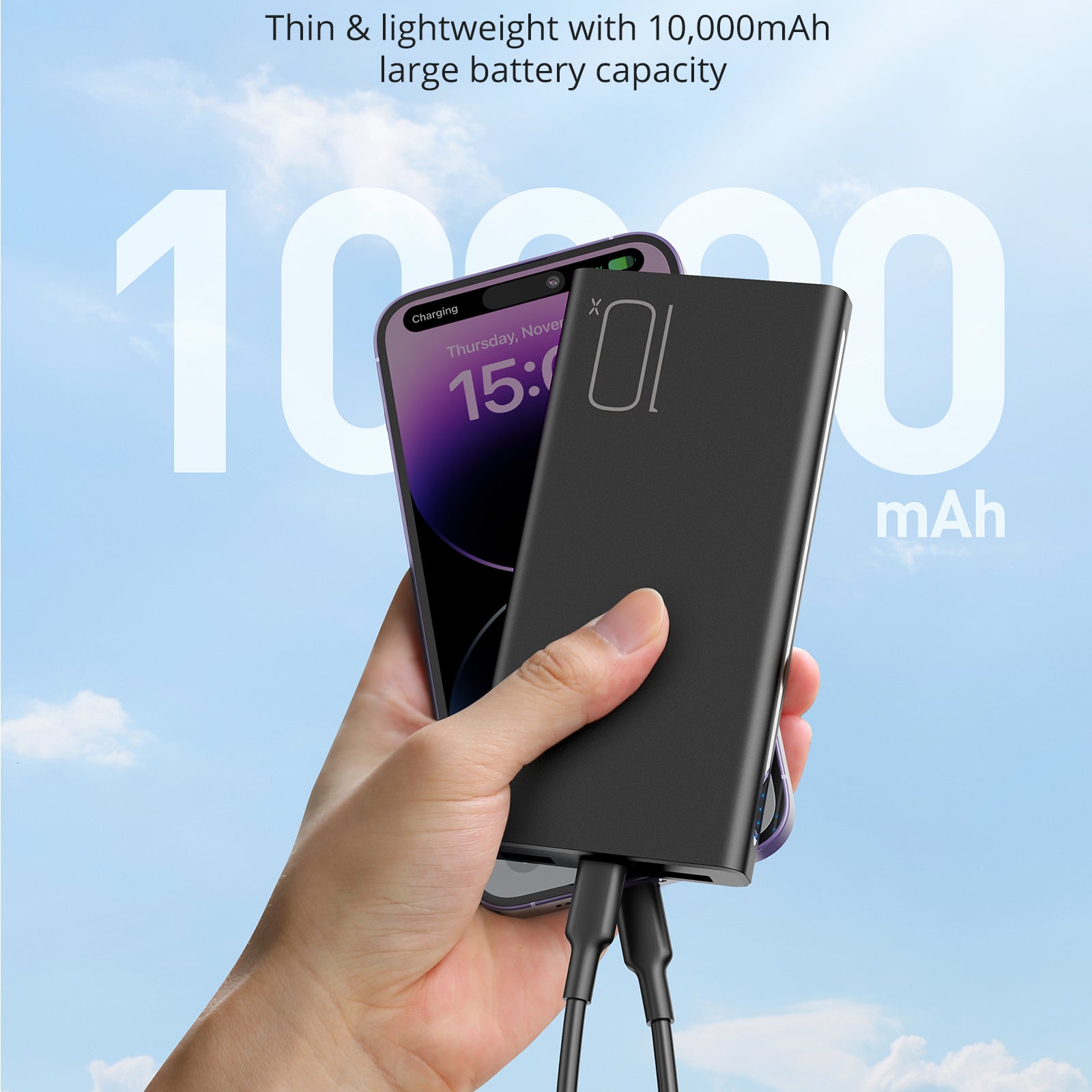RAVPower AF-PB010 batterie externe 10 000 mAh 15 W avec charge USB‑C 5 V 3 A, lot de 2