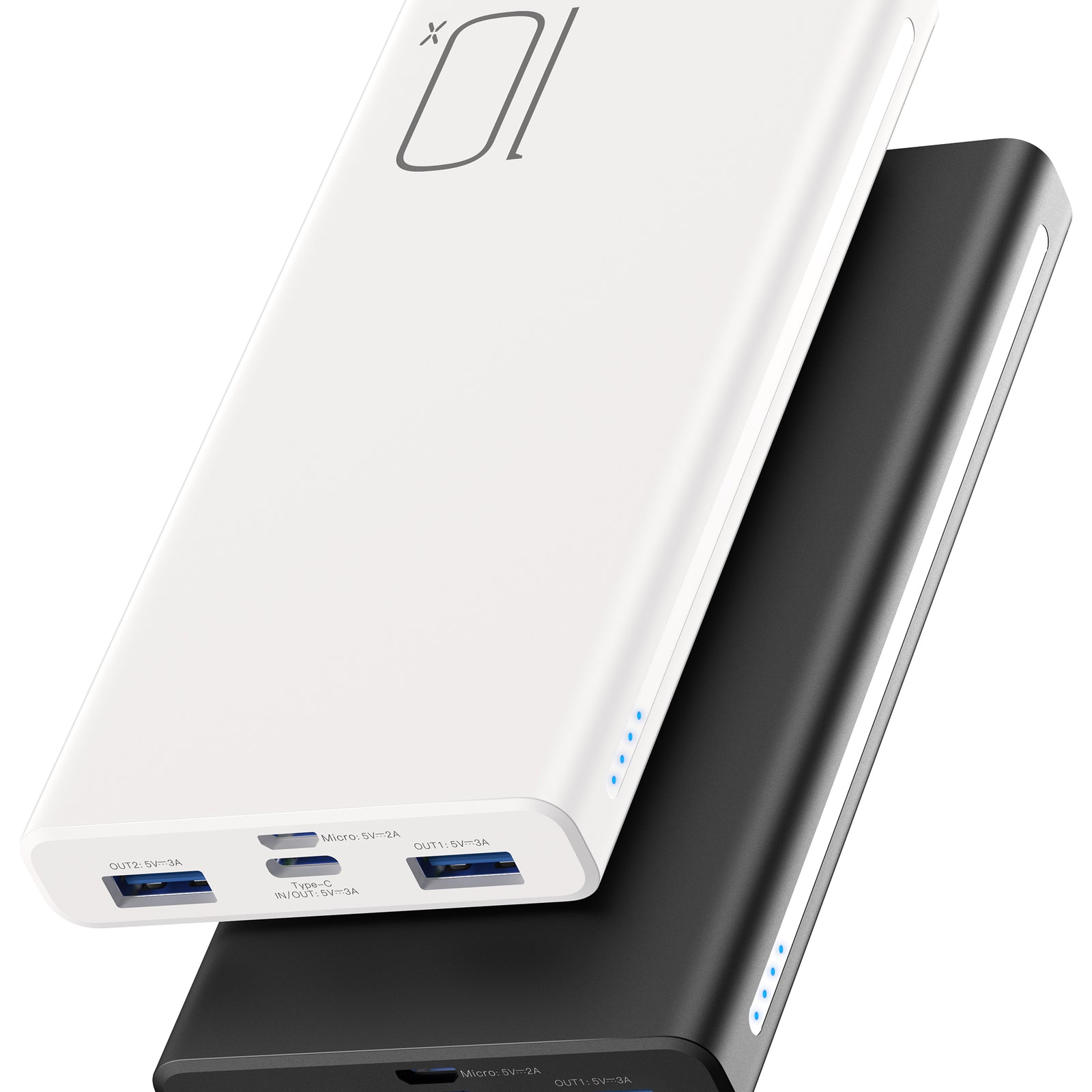 RAVPower AF-PB010 batterie externe 10 000 mAh 15 W avec charge USB‑C 5 V 3 A, lot de 2