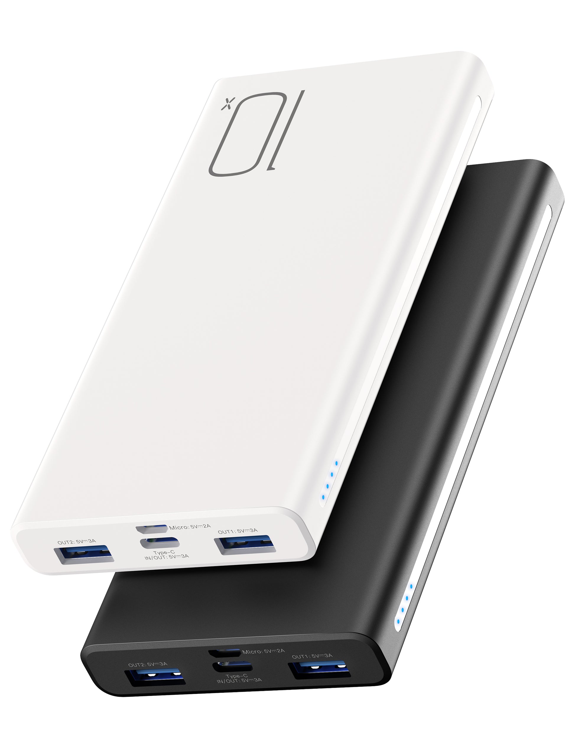 RAVPower AF-PB010 batterie externe 10 000 mAh 15 W avec charge USB‑C 5 V 3 A, lot de 2