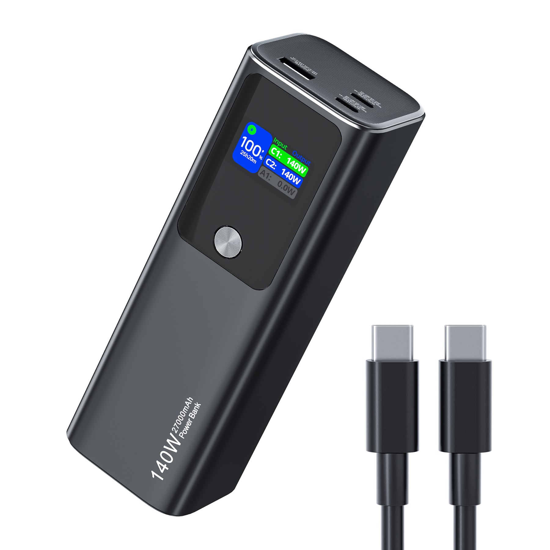 RAVPower 140W Portable Laptop Charger, 27000mAh Power Bank with 2 USB-C  Output