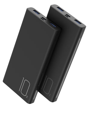 Alfox 10000mAh 15W Power Bank with USB-C Charging 5V 3A, 2 Pcs