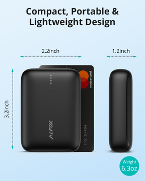 Alfox 10000mAh 20W PD3.0 + USB-C Mini Power Bank PB002