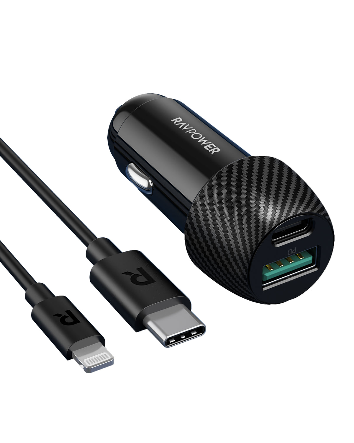 Car Chargers - Car Charger with USB and Type C 2-Port