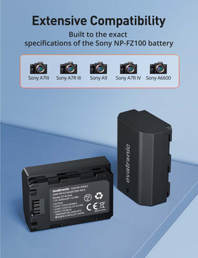 Evatronic NP-FZ100 2040mAh Camera Battery Charger Set BC004