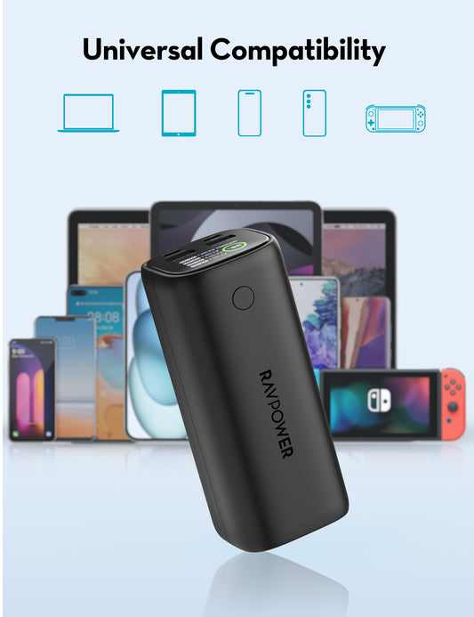 RAVPower RP-PB208Ultra PD Pioneer 20000mAh 100W Smart Digital Display Power Bank Black