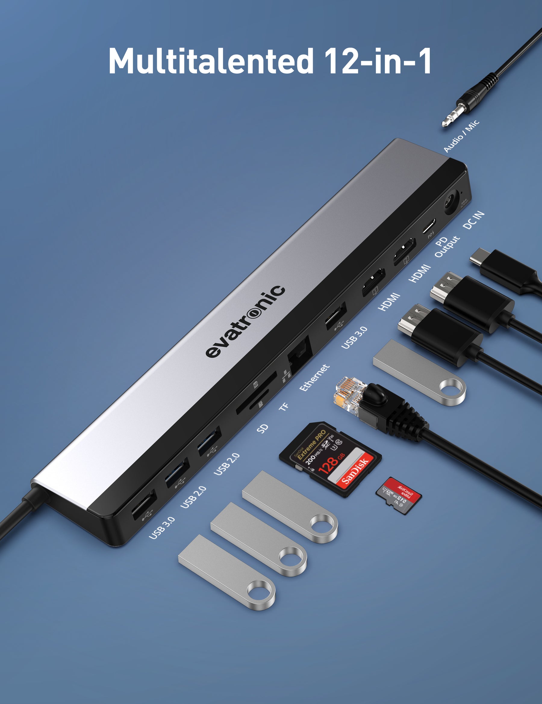 Evatronic 12-in-1 USB-C Docking Station DK003