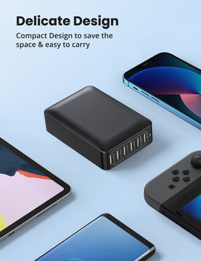 RAVPower PC013 60W 12A 6-Port USB Charger Block