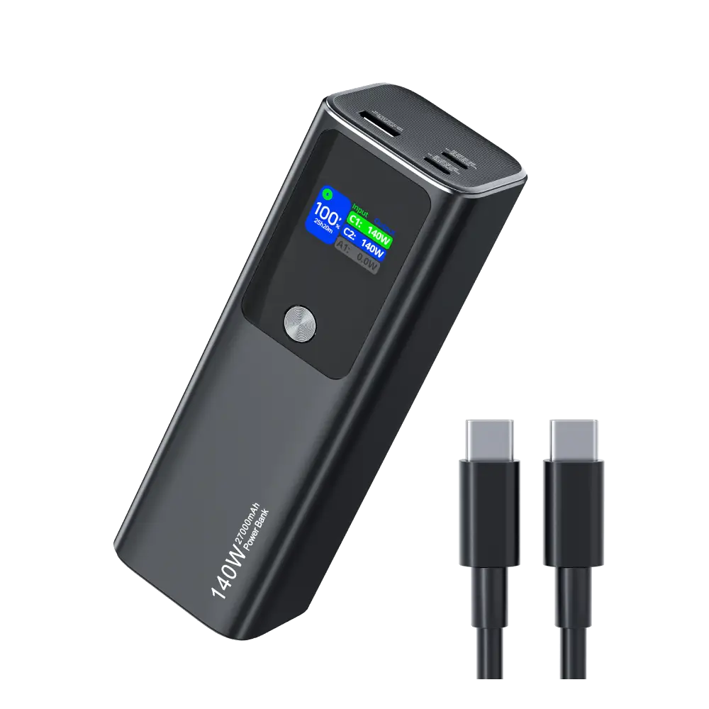 RAVPower 140W Portable Laptop Charger 27000mAh Power Bank with 2 USB C Output
