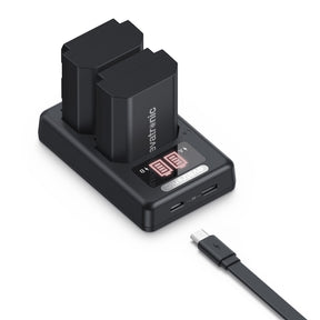 NP-FZ100 Evatronic BC004 Camera Battery Charger Set, 2-Pack 2040mAh Replacement Battery Kit