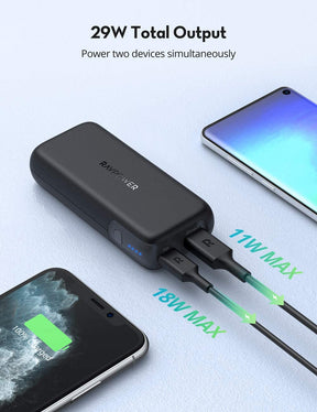 PD/QC 10000mAh Power Bank 20W USB C Portable Charger for iPhone12-RAVPower