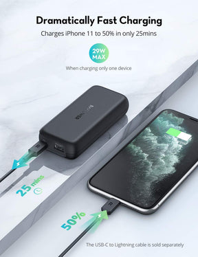 PD/QC 10000mAh Power Bank 20W USB C Portable Charger for iPhone12-RAVPower