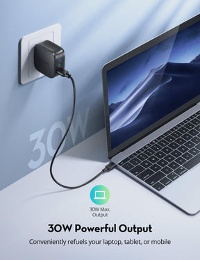 iPhone 12 Charger MFi Certified PD 30W 2-Port USB C Fast Charger-RAVPower