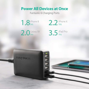 60W 12A 6-Port Desktop Charger-RAVPower