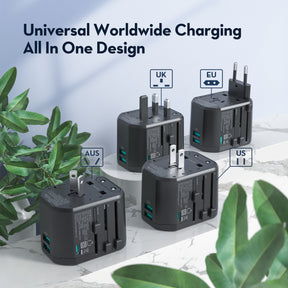 RAVPower RP-PC1033 GaN 20W Travel Adapter 4-Port PD Power Charger with 1 AC, 1 USB-C and 2 USB-A Ports